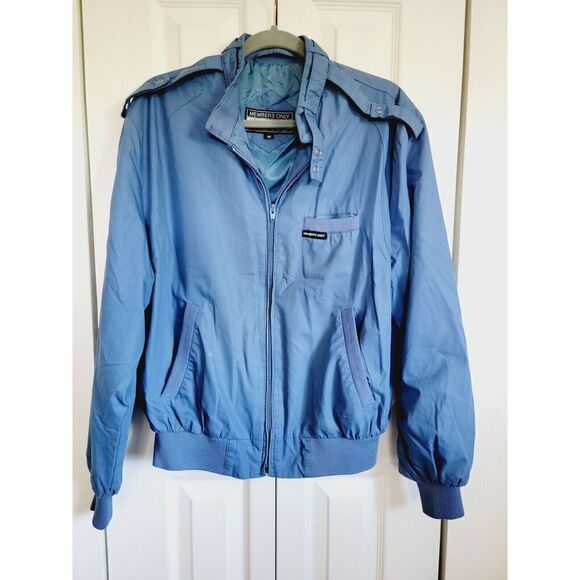 Members Only 40 ‎ Men's Bomber Jacket Adult Vintage Blue 80's Zip Up Pockets - Picture 1 of 8